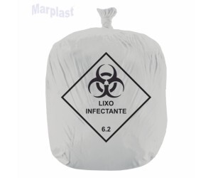 SACO PARA LIXO INFECTANTE BRANCO 50 LT C/100 PCS