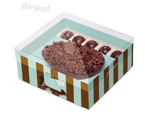 PÁSCOA CAIXA OVO 350GR TURQUESA LISTRADA