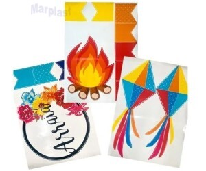 JUNINA KIT ADESIVO P/DECORACAO DE VITRINE ARRAIA C/1 UNIDADE