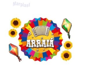 JUNINA PAINEL DECORATIVO 4 PARTES ARRAIA C/01 UNIDADE