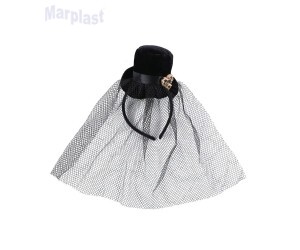 HALLOWEEN TIARA CARTOLA E VEU 11X23CM