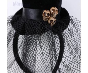 HALLOWEEN TIARA CARTOLA E VEU 11X23CM