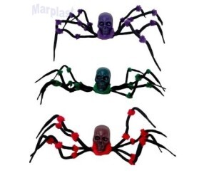 HALLOWEEN ARANHA CAVEIRA COM LUZ SOM E MOVIMENTO 115CM