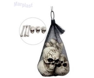 HALLOWEEN ENFEITE OSSOS E CRANIOS COM 6 UNIDADES