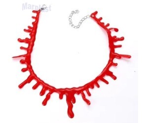 HALLOWEEN COLAR GOTAS SANGUE 30CM C/1UN SILVER H302