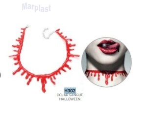 HALLOWEEN COLAR GOTAS SANGUE 30CM C/1UN SILVER H302
