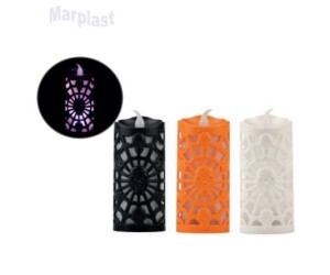 HALLOWEEN ENFEITE VELA LED TEIA ARANHA SORTIDAS