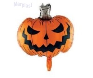 HALLOWEEN BALAO METALIZADO COM CANUDO ABOBORA