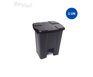 LIXEIRA QUADRADA . 15L C/PEDAL PR. P15P/4