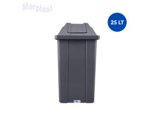 JSN LIXEIRA QUADRADA 25L C/TAMPA VAI-VEM AZUL Q25A