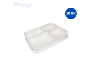 BANDEJA DE ISOPOR . MO100-4+C/TAMPA C/10UN MEIWA