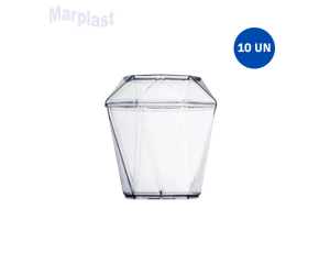COPO DESCARTÁVEL 150ML DIAMANTE C/TAMPA 10UNIDADES  PLASTILANIA