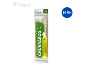 ESPETO DE CHURRASCO BAMBU 25CM C/ 50 - NATURA