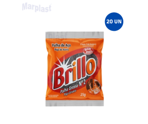 PALHA DE ACO Nº 2 GROSSA BRILLO FD.20