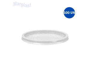 TAMPA PARA COPO DESCARTAVEL TSF-100 POTE 100ML S/FURO C/100 @ COPOMAIS