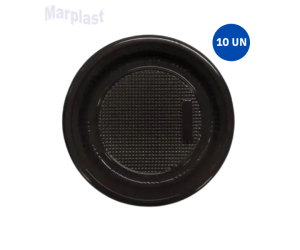 PRATO P/BOLO 15CM C/10 UNIDADES - PRETO