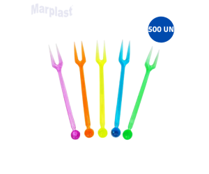 ESPETINHO P/PETISCO COLORIDO C/500 UNIDADES - PLASTILANIA