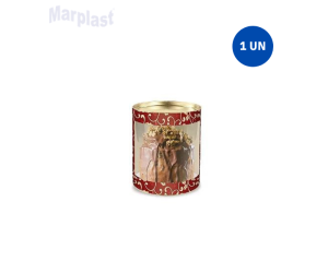 NATAL LATA PANETONE 100G C/VISOR LISTRAS 11X9,1CM