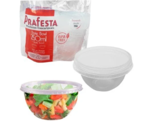 POTE DESCARTAVEL BOWL PRAFESTA 250ML C/20 - 8492