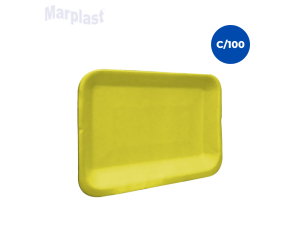 BANDEJA DE ISOPOR B-2 RASA AMARELA TRL-02 C/100 TOTALPLAST