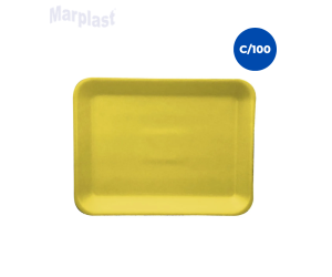 BANDEJA DE ISOPOR B-3 RASA AMARELA TRL-03 C/100 TOTALPLAST