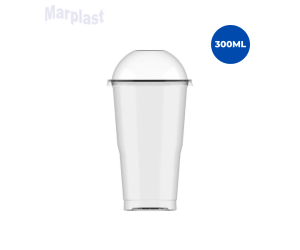 COPO 300ML BOLHA CRISTAL BELO C/TAMPA 20 UNIDADES - PLASTILANIA