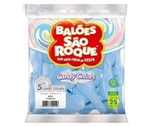 BALAO SAO ROQUE CANDY COLORS - TAMANHO 5 - C/25 UNIDADES -  AZUL