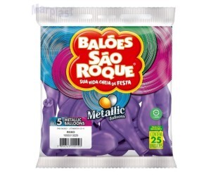 BALAO SAO ROQUE - TAMANHO 5 - C/25 UNIDADES - METALIC ROXO