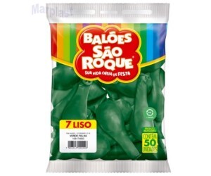 BALÃO SÃO ROQUE - TAMANHO 7 - C/50 UNIDADES -  LISO VERDE FOLHA