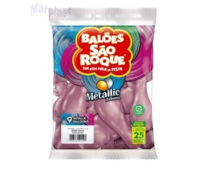 BALÃO SÃO ROQUE - TAMANHO 9 - C/25 UNIDADES -  METALIC ROSÉ GOLD