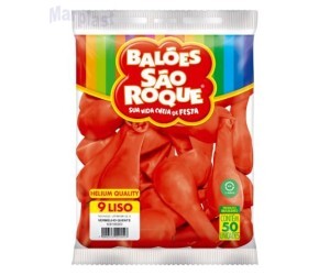 BALÃO SÃO ROQUE - TAMANHO 9 - C/50 UNIDADES -  LISO VERMELHO QUENTE