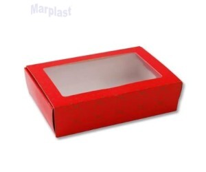 CAIXA GAVETA C/VISOR 8X12X4CM VERMELHO 10UN IDEIA