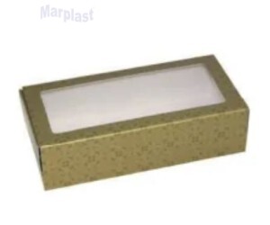 CAIXA GAVETA C/VISOR 8X15,5X4CM OURO 10UN IDEIA