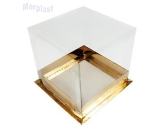 CAIXA MINI CAKE DOURADO 12X12X12CM UN PATCHI