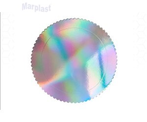 CAKE BOARD RED 24CM FURTA COR SILVER