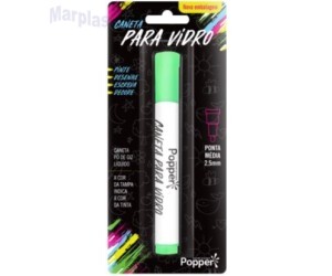 CANETA PO DE GIZ P/ VIDRO VERDE FLUOR UN