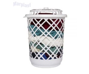 CESTO TELADO 30 LITROS BRANCO C/ TAMPA  0001 JAGUAR