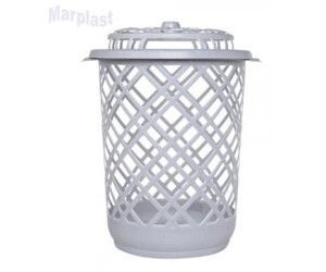 CESTO TELADO 30 LITROS BRANCO C/ TAMPA  0001 JAGUAR