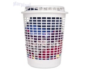 CESTO TELADO 60 LITROS BRANCO C/ TAMPA - 0050 JAGUAR