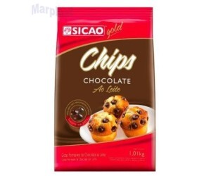 CHOCOLATE GOLD AO LEITE CHIPS 2000CT/LB 1KG SICÃO