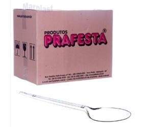 COLHER DESCARTAVEL SOBREMESA CRISTAL CAIXA-1000 PRAFESTA - 8910