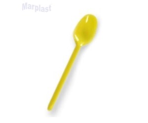 COLHERZINHA AMARELA OURO TRANSPARENTE - C/100 UNIDADES