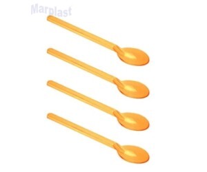COLHERZINHA LARANJA TRANSPARENTE - C/100 UNIDADES