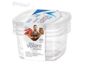 CONJUNTO 3PEÇAS POTE QUADRADO - VOLARE 380 ML - RISCHIOTO