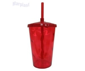 COPO350ML TWISTER C/CANUDO VERMELHO TASIL