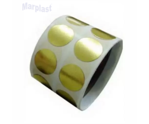 ETIQUETA SELO BOLINHA OURO - 1 PACOTE C/100 ADESIVOS