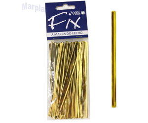 FECHO METALIZADO DOURADO 1 PCT C/100 UNIDADES