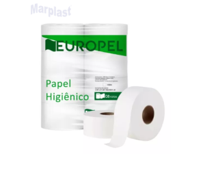 PAPEL HIGIENICO ROLAO EUROPEL BRANCO PCT. 8 ROLOS X 300 MTS