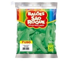 BALAO SÃO ROQUE 7 C/50  LISO VERDE MAÇA