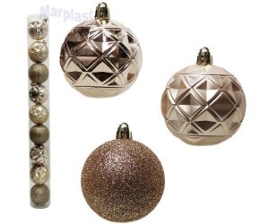 NATAL BOLAS MISTA CHAMPANHE 6CM C/9 UNIDADES